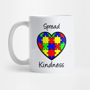 Autism Awareness Spread Kindness Heart Mug